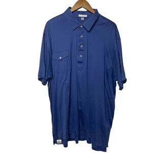 Peter Millar Solid Blue Polo Shirt Size XXL***